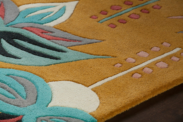 Chandra Rugs Jessica Swift 80% Wool +20% Viscose Hand-Tufted Designer Wool Rug Yellow/Blue/Black/Pink/Cream/Grey 7'9 x 10'6