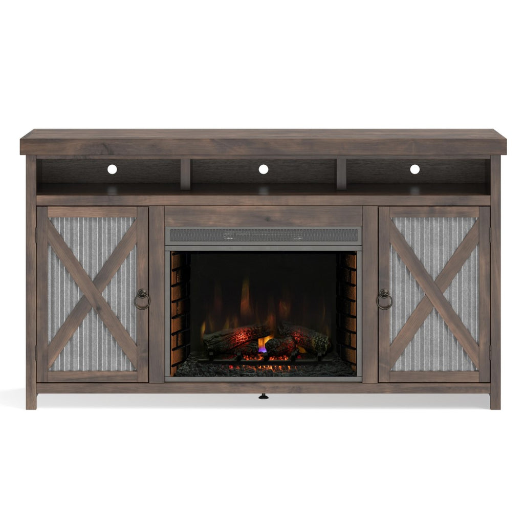Legends Furniture Farmhouse Lodge TV Stand with Electric Fireplace Included JH5101.CHR