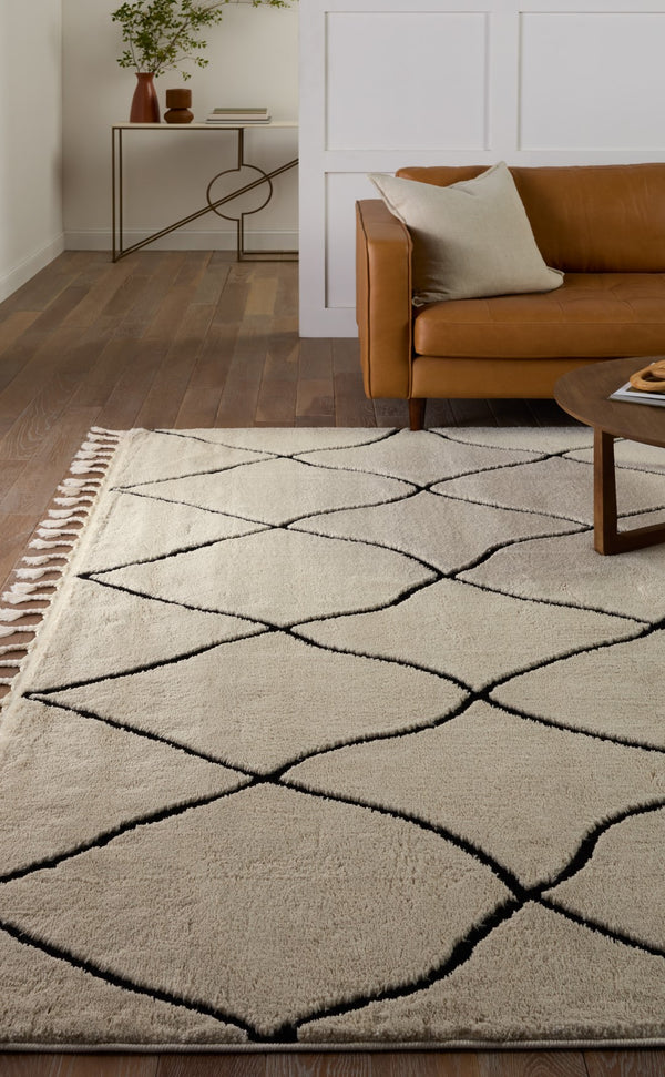 Jaipur Living Jaida Treble Vibe JID06 Power Loomed 60% Polypropylene 40% Polyester Trellis Area Rug Ivory 60% Polypropylene 40% Polyester RUG154695