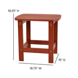 English Elm EE2042 Cottage Commercial Grade Patio Bundle - Adirondack Chairs and Side Table - Set of 2 Red EEV-14723