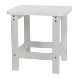 English Elm EE2042 Cottage Commercial Grade Patio Bundle - Adirondack Chairs and Side Table - Set of 2 White EEV-14726