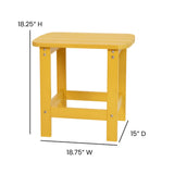English Elm EE2042 Cottage Commercial Grade Patio Bundle - Adirondack Chairs and Side Table - Set of 2 Yellow EEV-14727