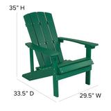 English Elm EE2043 Cottage Outdoor Bundle - Adirondack Chairs/Fire Pit Green EEV-14729