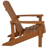 English Elm EE2043 Cottage Outdoor Bundle - Adirondack Chairs/Fire Pit Teak EEV-14734