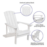 English Elm EE2043 Cottage Outdoor Bundle - Adirondack Chairs/Fire Pit White EEV-14735