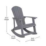 English Elm EE2053 Cottage Rocking Adirondack Chair - Set of 2 Light Gray EEV-14770