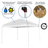 English Elm EE2069 Classic Commercial Grade Outdoor Bundle - Pop Up Tent/Folding Table White EEV-14818