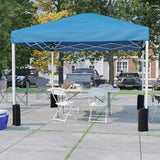 English Elm EE2073 Classic Commercial Grade Outdoor Bundle - Pop Up Tent/Folding Table/Chair Blue EEV-14825