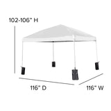 English Elm EE2073 Classic Commercial Grade Outdoor Bundle - Pop Up Tent/Folding Table/Chair White EEV-14826