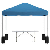 English Elm EE2072 Classic Commercial Grade Outdoor Bundle - Pop Up Tent/Folding Table Blue EEV-14823