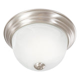 1 Light Flush Mount In Satin Nickel Finish