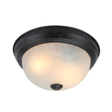 Yosemite Home Decor 2 Light Flushmount in Flat Black Finish with White Glass JK101-11BK-W-YHD