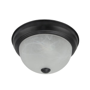 Yosemite Home Decor 2 Light Flushmount in Flat Black Finish with White Glass JK101-11BK-W-YHD