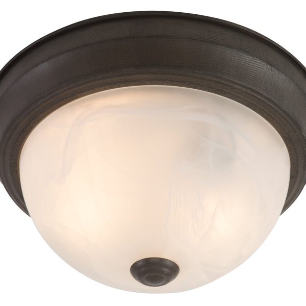 Yosemite Home Decor 2 Light Flush Mount In Dark Brown Finish JK101-11DB-YHD