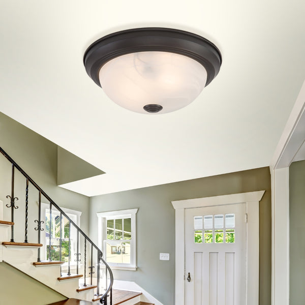 Yosemite Home Decor 2 Light Flush Mount In Oil Rubbed Bronze Finish JK101-11ORB-YHD