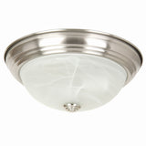 2 Light Flush Mount In Satin Nickel Finish