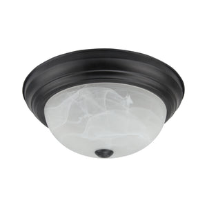 Yosemite Home Decor 2 Light Flushmount in Flat Black Finish with White Glass JK102-13BK-W-YHD