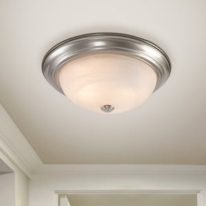 Yosemite Home Decor 2 Light Flush Mount In Satin Nickel Finish JK102-13SN-YHD