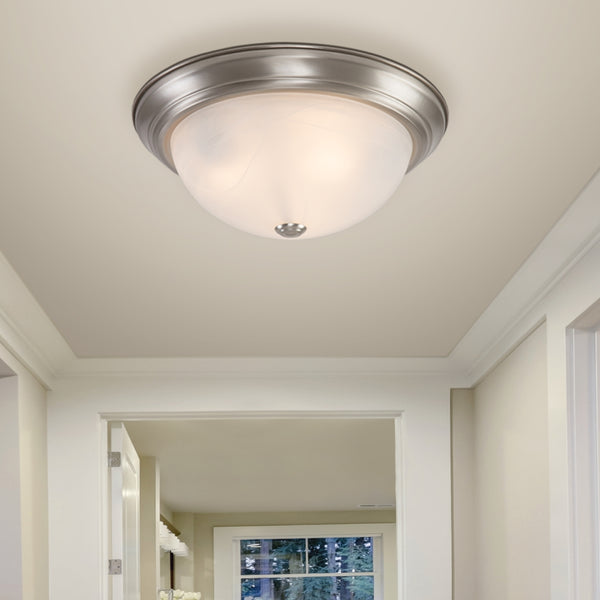 Yosemite Home Decor 3 Light Flush Mount In Satin Nickel Finish JK103-16SN-YHD