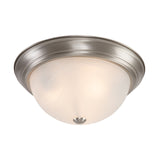 3 Light Flush Mount In Satin Nickel Finish