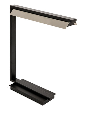 19" Jay LED Table Lamp in Black with Polished Nickel