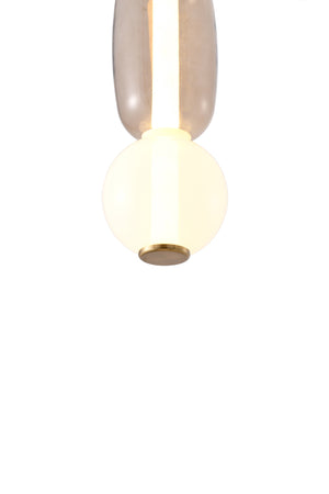 Bethel White & Grey LED Pendant in Metal & Glass