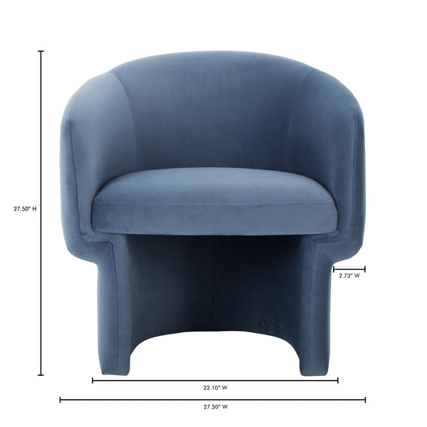 Moe's Home Franco Chair Dusted Blue Velvet JM-1005-45