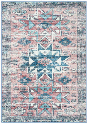 Journey 148 Transitional Power Loomed 100% Polyamide Rug Pink / Blue