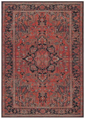 Journey 153 Transitional Power Loomed 100% Polyamide Rug Navy / Red