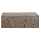 Dovetail Scarlett 47" Rectangular Teak Root Block Style Coffee Table JO3102B