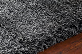 Chandra Rugs Joni 100% Polyester Hand-Woven Contemporary Rug Silver/Black 9' x 13'