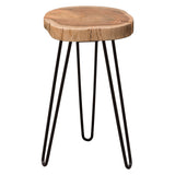 Joss Natural Acacia One of a Kind Live Edge Accent Table w/ Black Hairpin Legs