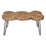 Joss Natural Acacia One of a Kind Live Edge Rectangle Cocktail Table w/ Black Hairpin Legs