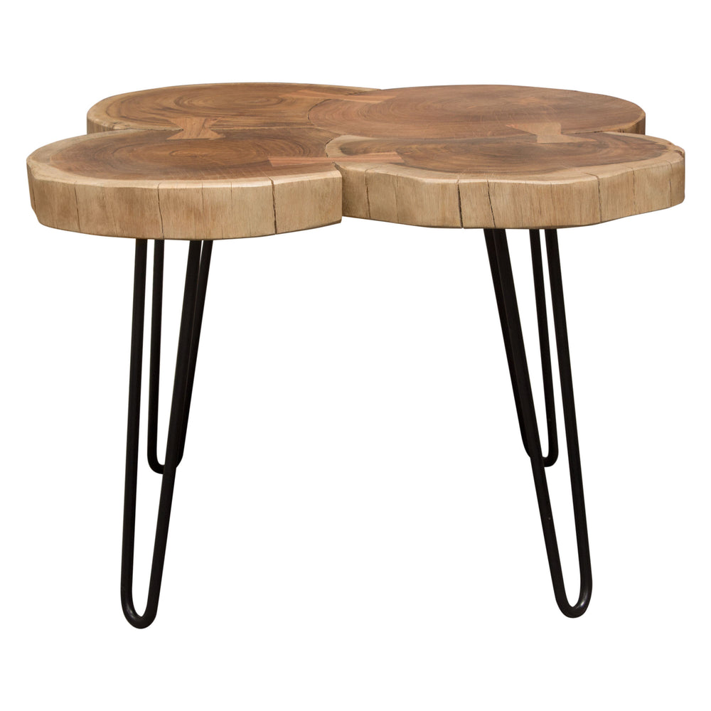 Joss Natural Acacia One of a Kind Live Edge Square Cocktail Table w/ Black Hairpin Legs by Diamond Sofa