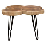 Joss Natural Acacia One of a Kind Live Edge Square Cocktail Table w/ Black Hairpin Legs