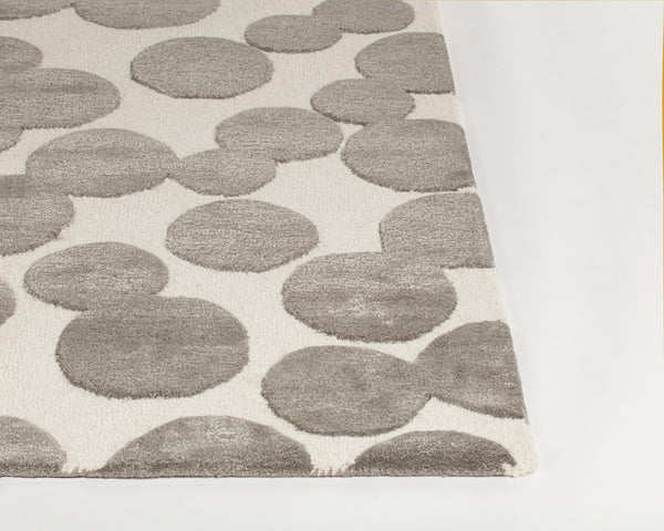 Chandra Rugs Joya 70% Wool + 30% Viscose Hand-Tufted Contemporary Rug White/Grey 9' x 13'