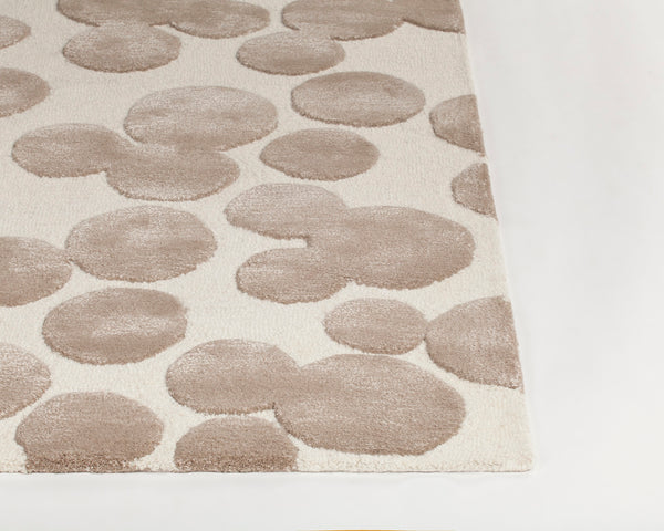 Chandra Rugs Joya 70% Wool + 30% Viscose Hand-Tufted Contemporary Rug White/Brown 9' x 13'