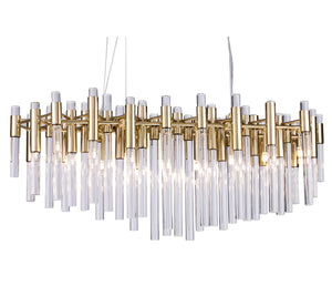 Bethel Gold Chandelier in Metal & Glass