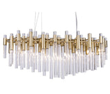 Bethel Gold Chandelier in Metal & Glass