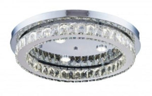 Bethel Chrome LED Flush Mount in Stainless Steel & Crystal