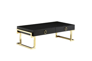 Shatana Home Julia Coffee Table Black Ash Veneer And Gold