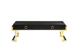 Shatana Home Julia Coffee Table Black Ash Veneer And Gold