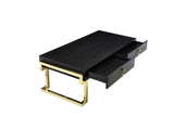 Shatana Home Julia Coffee Table Black Ash Veneer And Gold