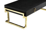 Shatana Home Julia Coffee Table Black Ash Veneer And Gold