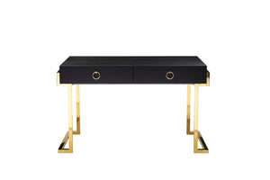 Shatana Home Julia Desk Black Ash Veneer And Gold