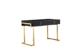 Shatana Home Julia Desk Black Ash Veneer And Gold