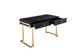 Shatana Home Julia Desk Black Ash Veneer And Gold