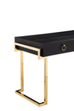 Shatana Home Julia Desk Black Ash Veneer And Gold