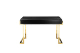 Shatana Home Julia Desk Black Ash Veneer And Gold