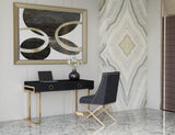 Shatana Home Julia Desk Black Ash Veneer And Gold